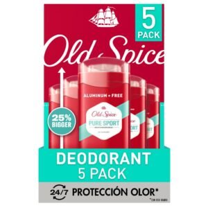Old Spice Desodorante Pure Sport Esencia Masculina 5 Unidades / 85 g / 3 oz