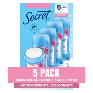 Secret Antitranspirante y Desodorante en Barra para Mujeres Powder Fresh 5 Unidades / 73.7 g / 2.6 oz