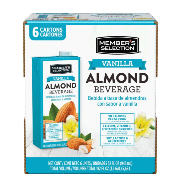 Member's Selection Bebida de Almendras Sabor Vainilla 6 Unidades / 946 mL / 32 oz
