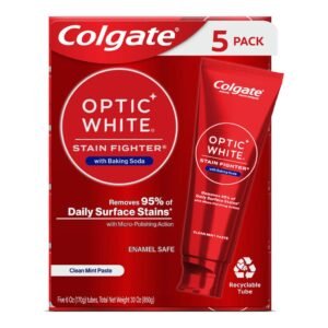 Colgate Crema Dental Optic White con Bicarbonato de Sodio 5 Unidades / 170 g