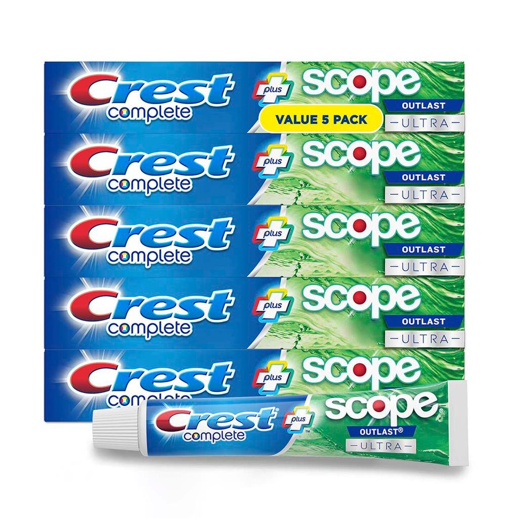 Crest Complete Crema Dental Blanqueadora Plus Scope Outlast 5 Unidades / 178 g / 6.3 oz