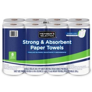 Member's Selection Toallas de Papel Resistente y Absorbentes 8 Unidades