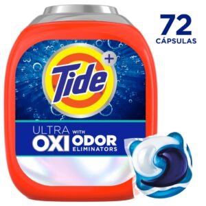 Tide Power Pods Ultra Oxi con Eliminador de Olores 72 Cápsulas 3.3 kg /116 oz