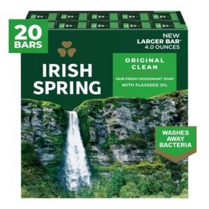 Irish Spring Original Jabón Corporal Libre de Parabenos 20 Unidades / 113 g / 4 oz