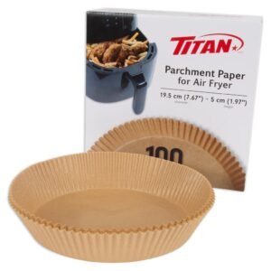 Titan Papel Antiadherente para Freidora de Aire 100 Unidades / 19.5 cm / 7.6"