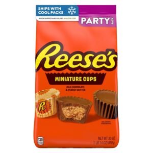 REESE'S Miniatures - Tazas de chocolate con leche y mantequilla de maní, paquete de fiesta de caramelos, 30 onzas